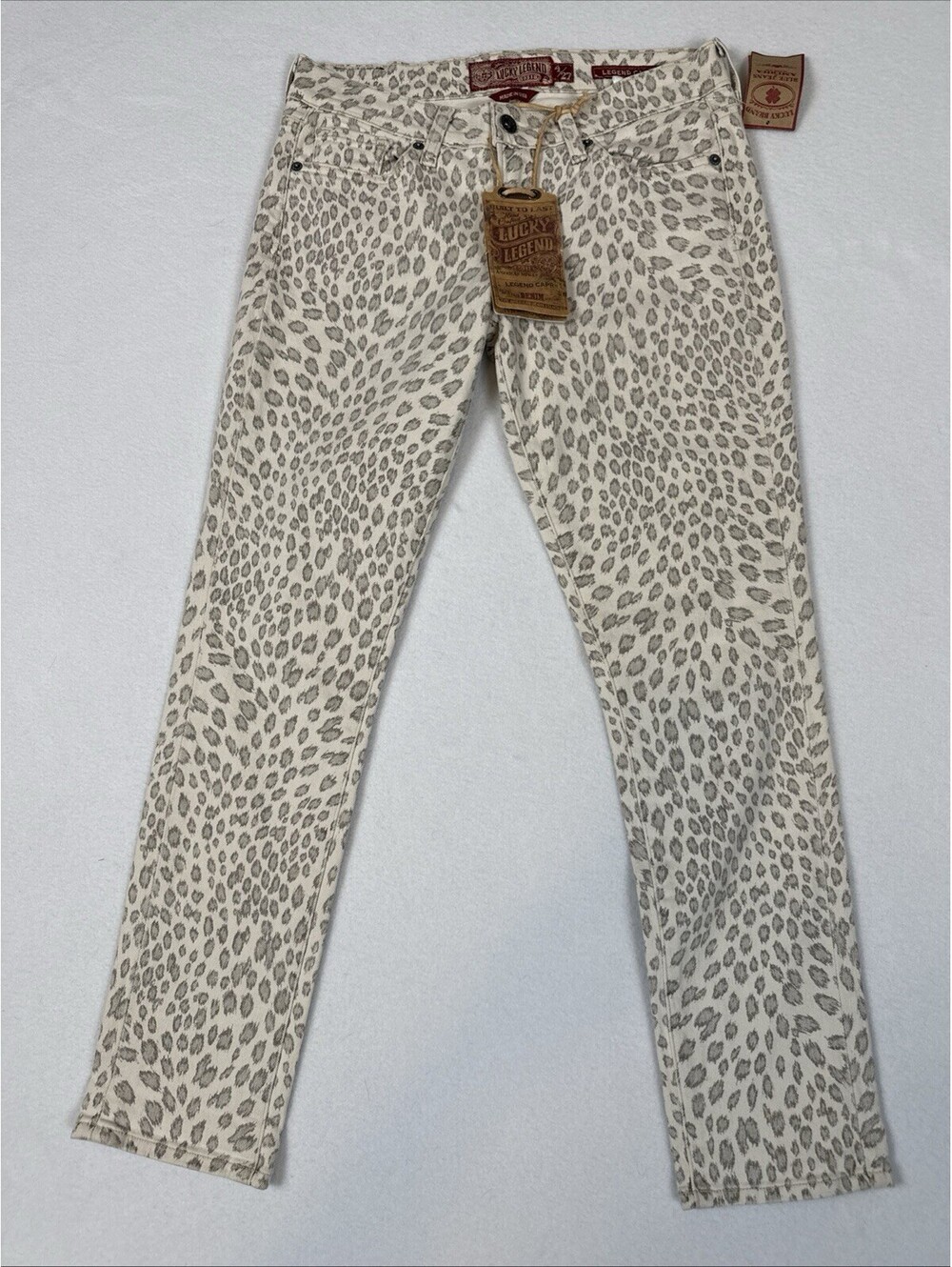 Lucky Brand Legend Capri Size 4/27 Animal Print Women Jeans Pockets NWT